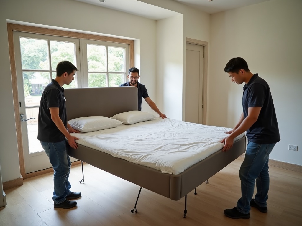 Đội thợ 7MODU giao lắp nội thất cho khách tại Nhơn Trạch
