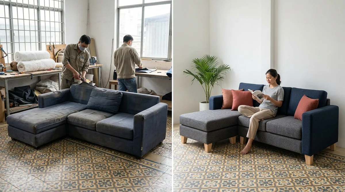 Bọc lại ghế sofa Điện Biên
