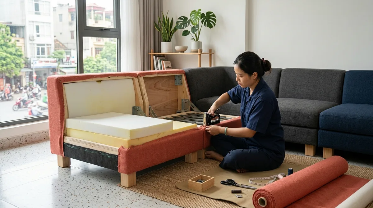 Bọc lại ghế sofa Cà Mau
