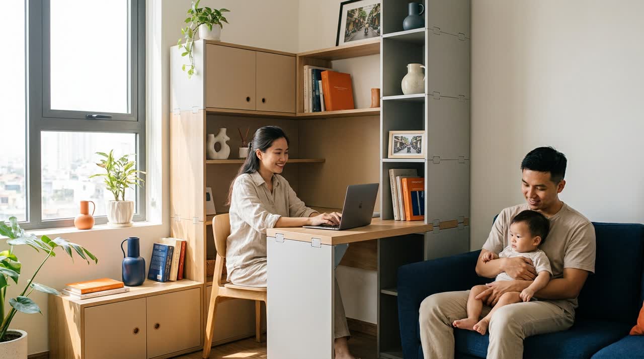 Bàn làm việc module cho góc làm việc tại nhà — Đời sống