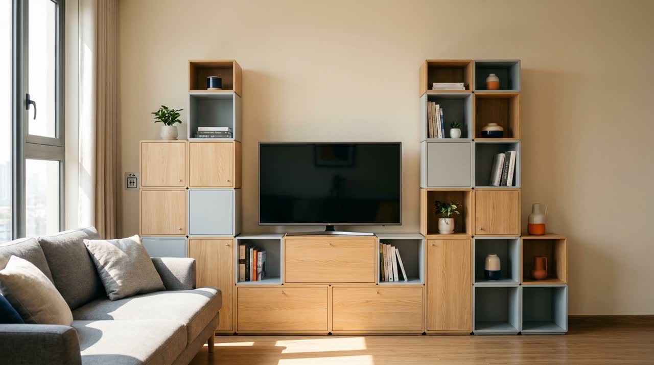Cách chọn kệ tivi module theo kích thước tivi — Toàn cảnh