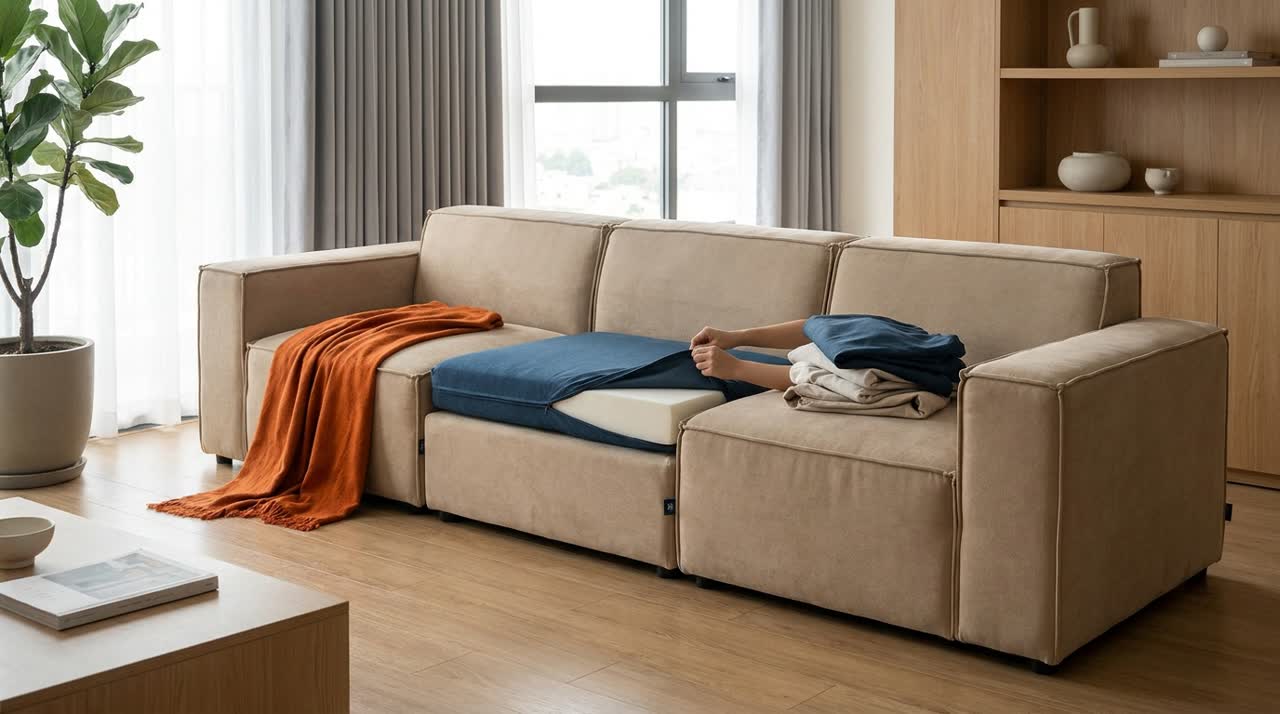 Cách chọn vỏ áo sofa module theo chất liệu và màu — Công năng
