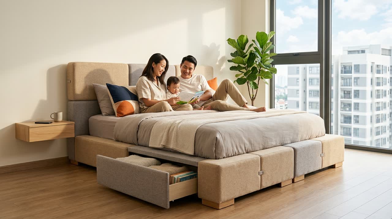 Giường module có ngăn chứa dưới gầm — Đời sống