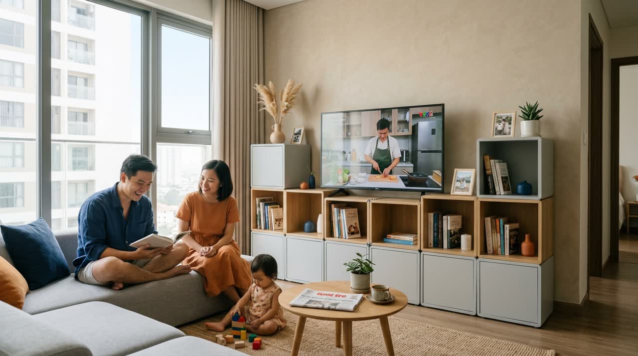 So sánh kệ tivi module và kệ gỗ đóng sẵn — Đời sống