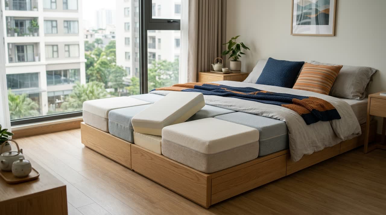 Nệm module 4 mùa hai mặt nóng lạnh — Toàn cảnh