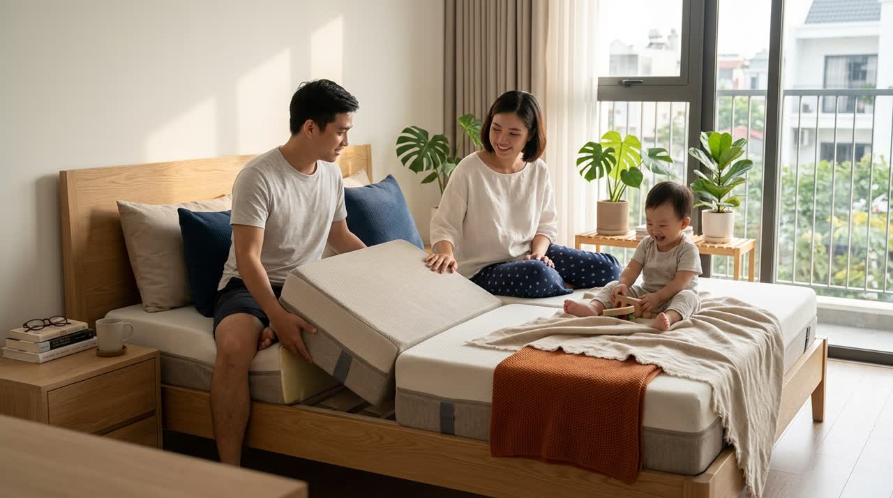 Nệm module 4 mùa hai mặt nóng lạnh — Đời sống