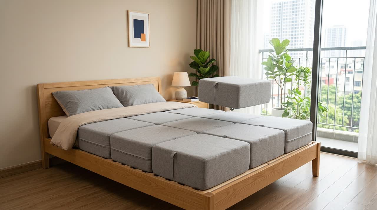 Nệm ghép gia đình không rãnh giữa — Toàn cảnh