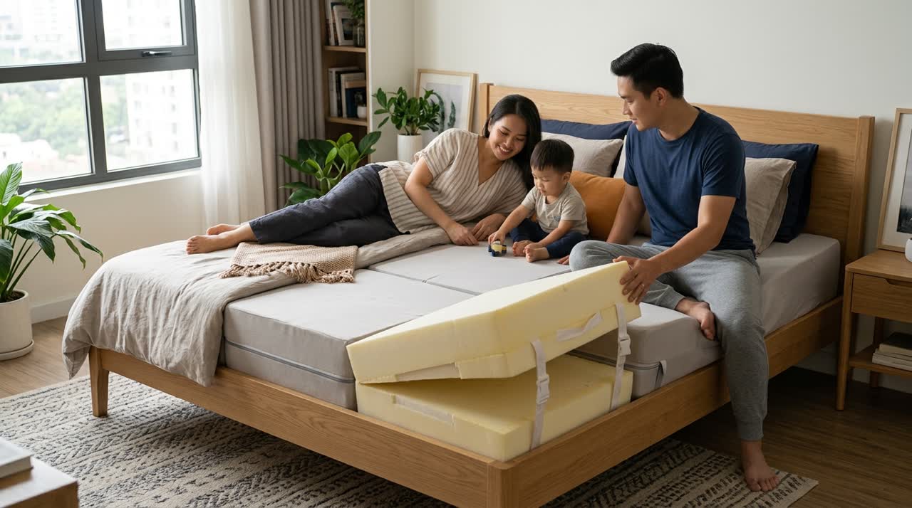 Nệm ghép gia đình không rãnh giữa — Đời sống