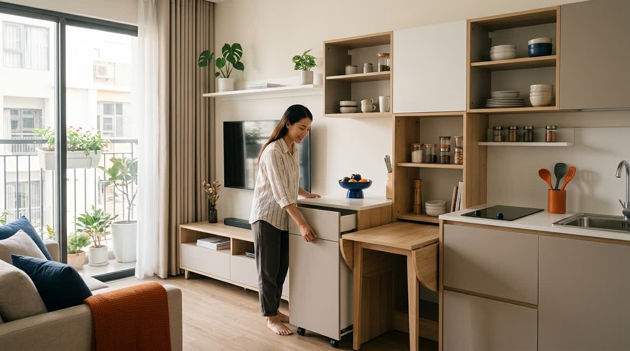 Tủ bếp module cho căn hộ chung cư — Công năng