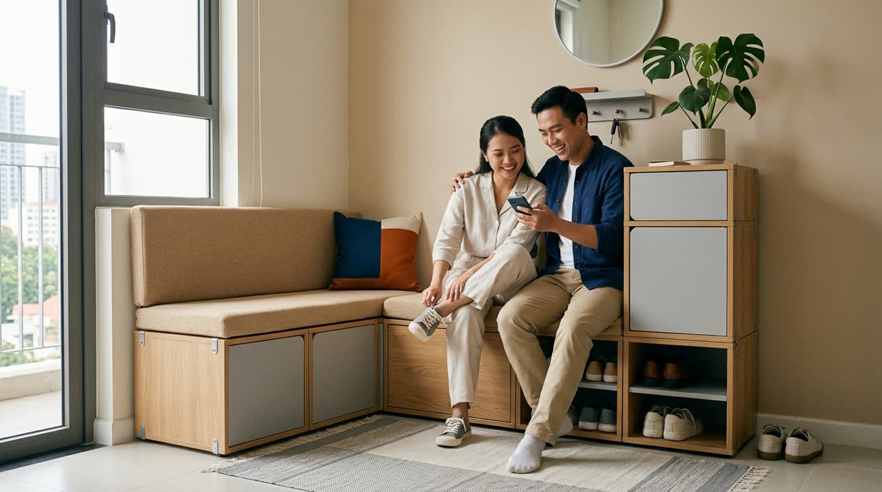 Tủ giày module cho lối vào căn hộ — Đời sống