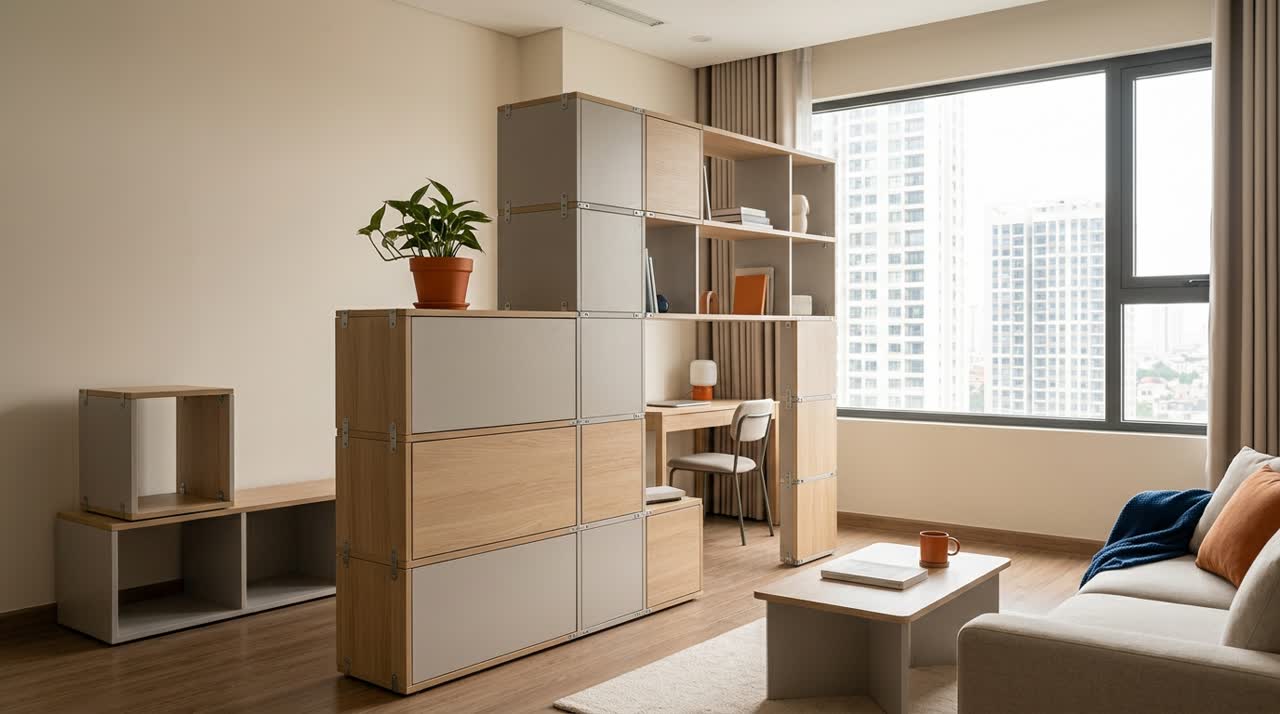Vách ngăn module phân vùng căn hộ — Toàn cảnh