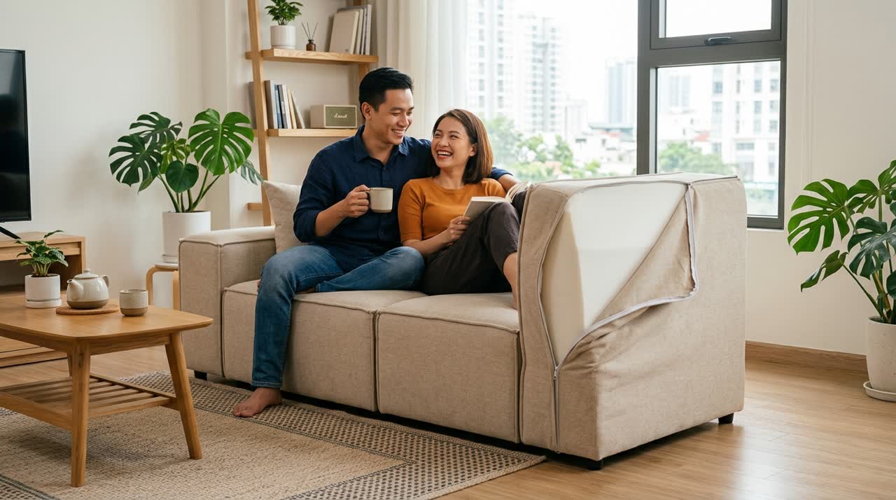 Cách giặt vỏ áo sofa module đúng cách — Đời sống